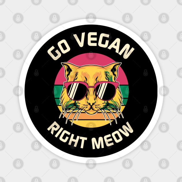 Go Vegan Right Meow Magnet by MZeeDesigns